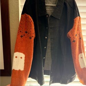 Black Jacket with Orange Ghost Sleeves